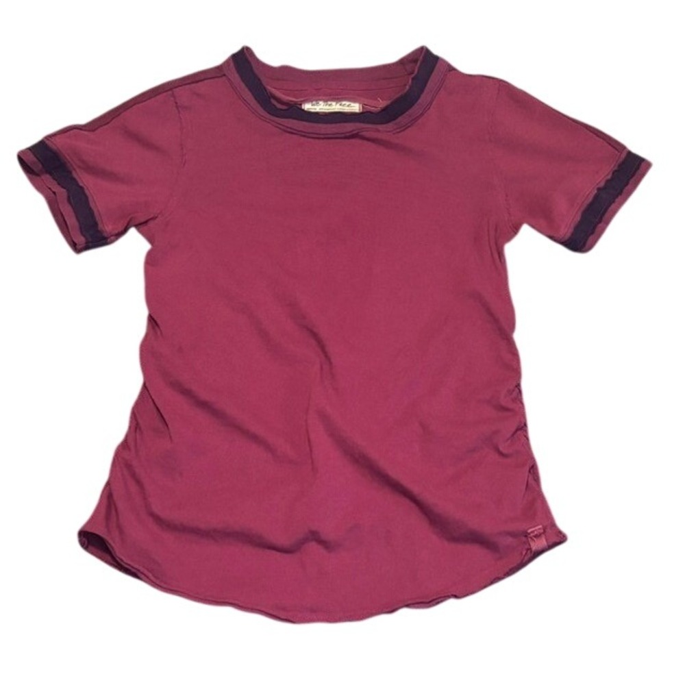 We The Free Free People Berry Ruched Side Short Sleeve Tee Shirt Womens S